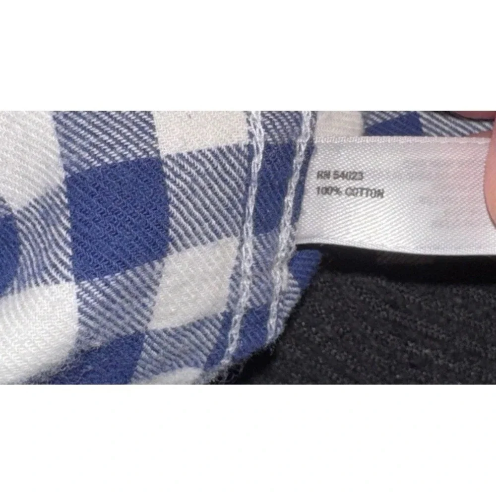 Gap Men's Blue Check Long Sleeve‎ Button Up Flannel Classic Shirt